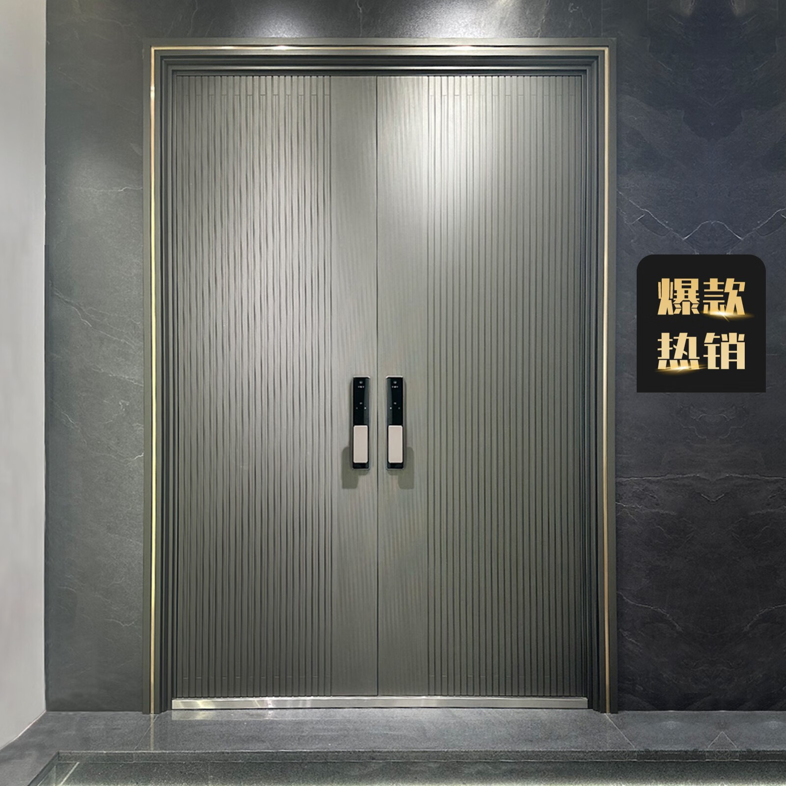德骊嘉入户门定制铸铝门别墅大门双开门子母门防盗门家用进户门农村